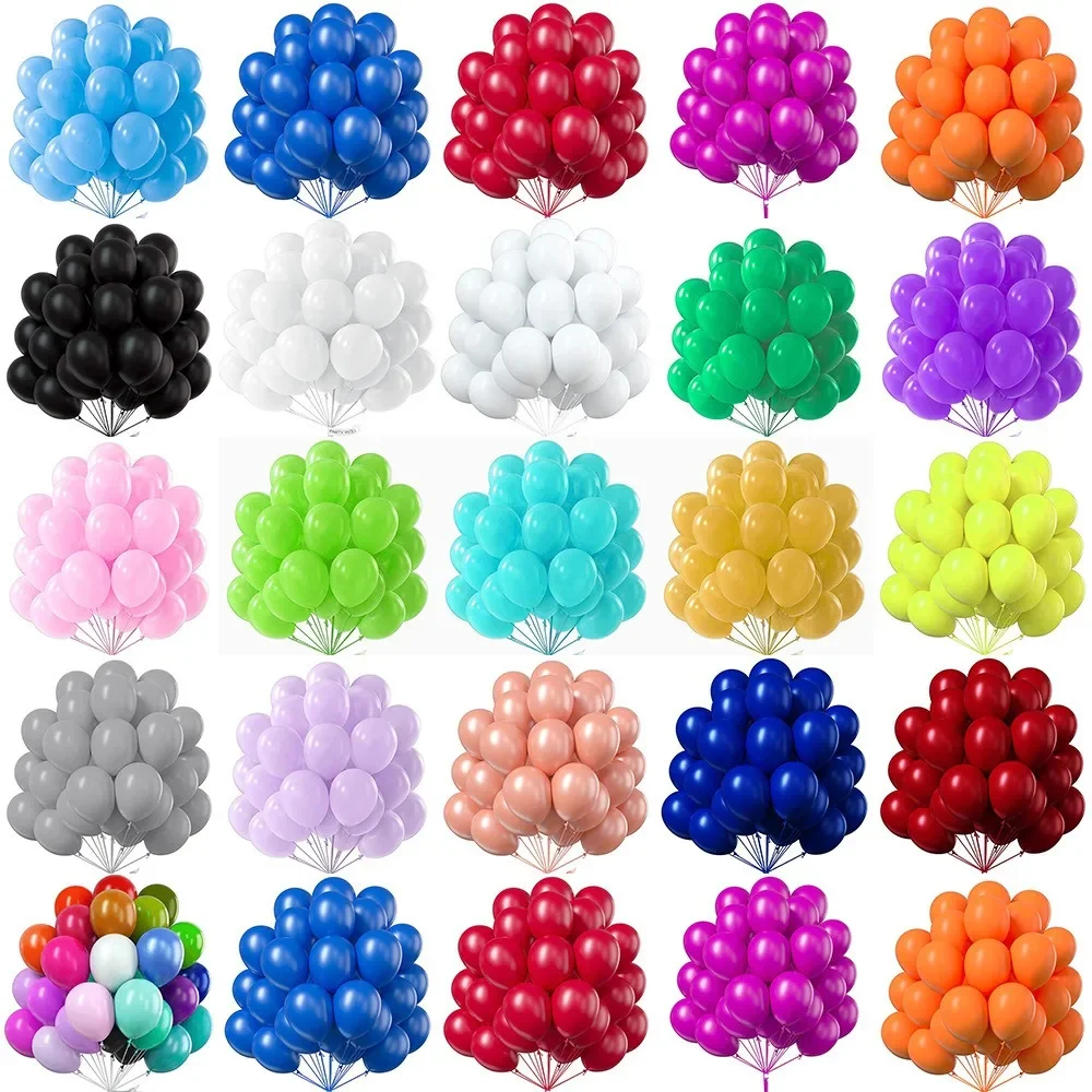 5-inch/10 Inch Colored Party Balloons, 50pcs Balloon Set, Birthday, Holiday, Home, Store, Graduation Season Decorations