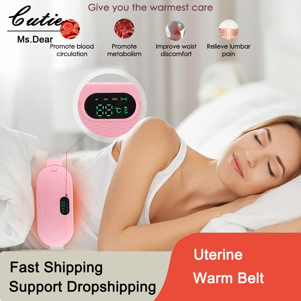 

Warm Uterus Belt Hot Compress Vibrating Waist Massage Electric Menstrual Heated Pad Period Cramp Warm Palace Waist Belt Massager