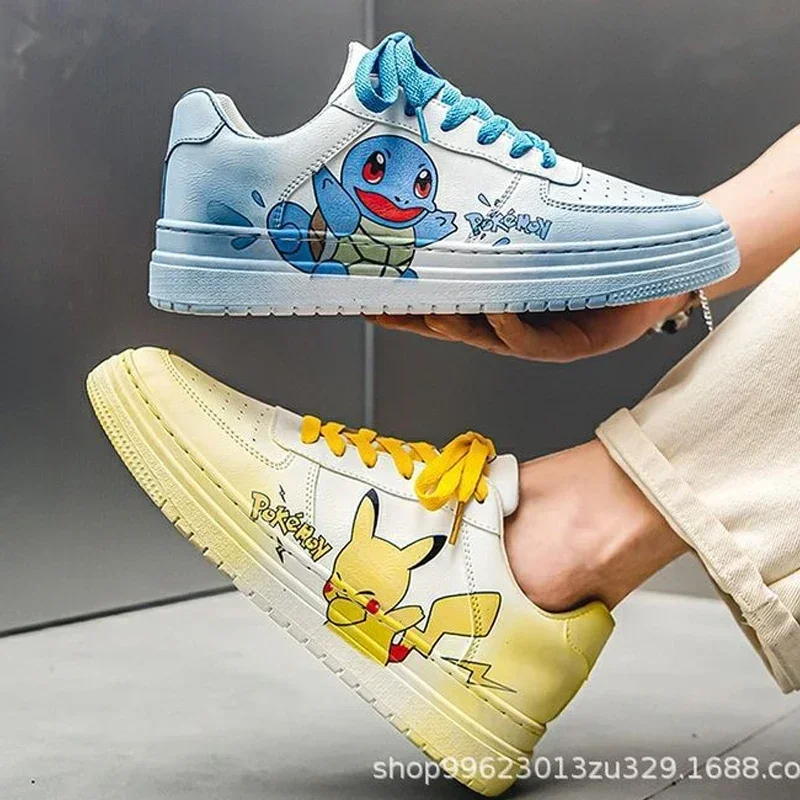 Pokemon Pikachu kreskówka trampki młodzieżowa oddychająca lekka moda do biegania nowe buty prezent dla rozmiar dziecięcy 35-44