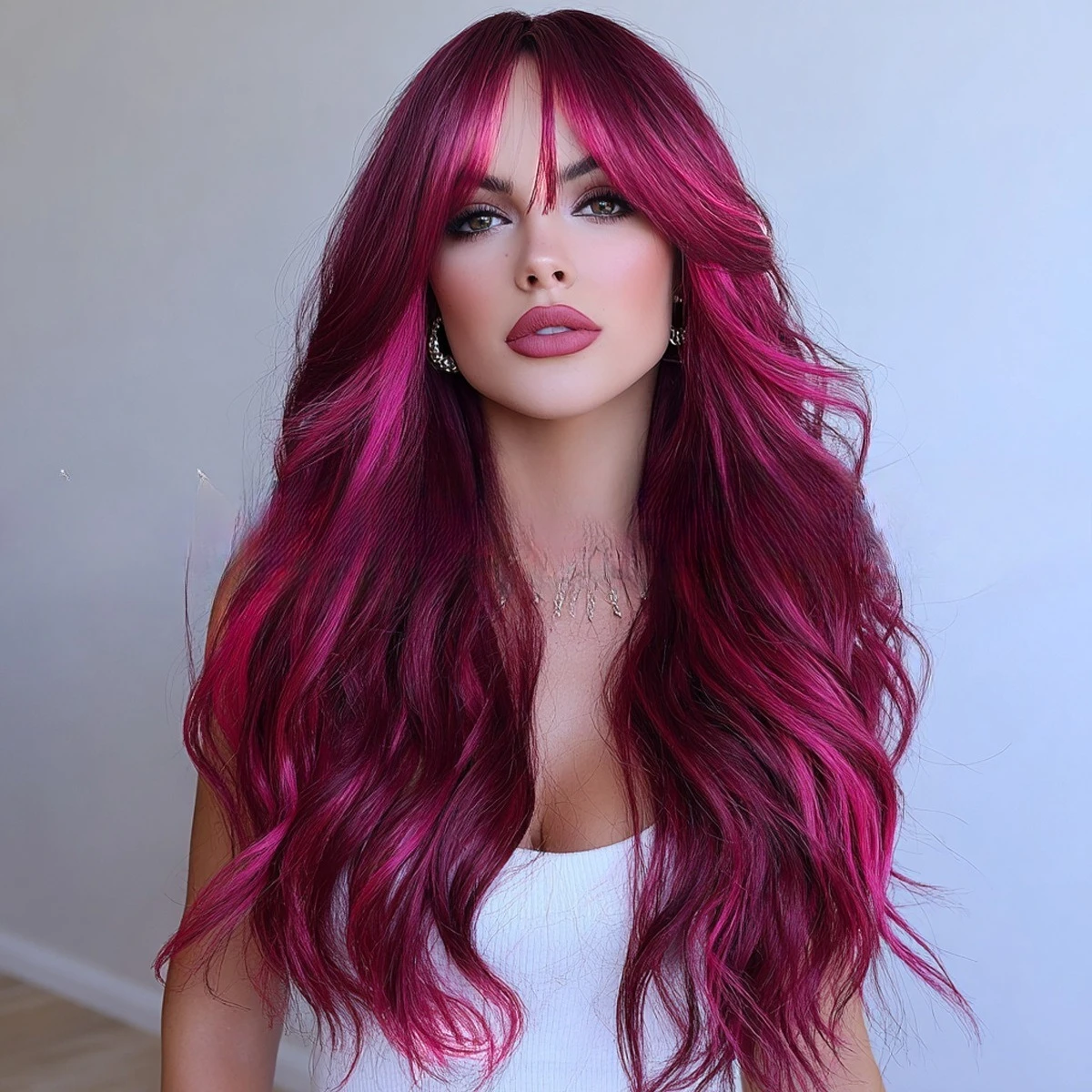 

European and American wigs are fashionable for women, fake headgear is divided into Haiwang red and long curly hair.