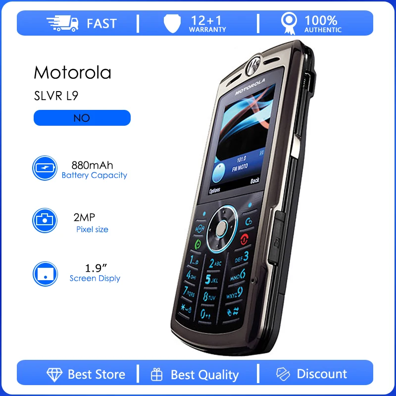 Motorola SLVR L9 L72 reacondicionado Original L9 L72 batería desmontable 880mAh teléfono celular venta al por mayor envío gratis