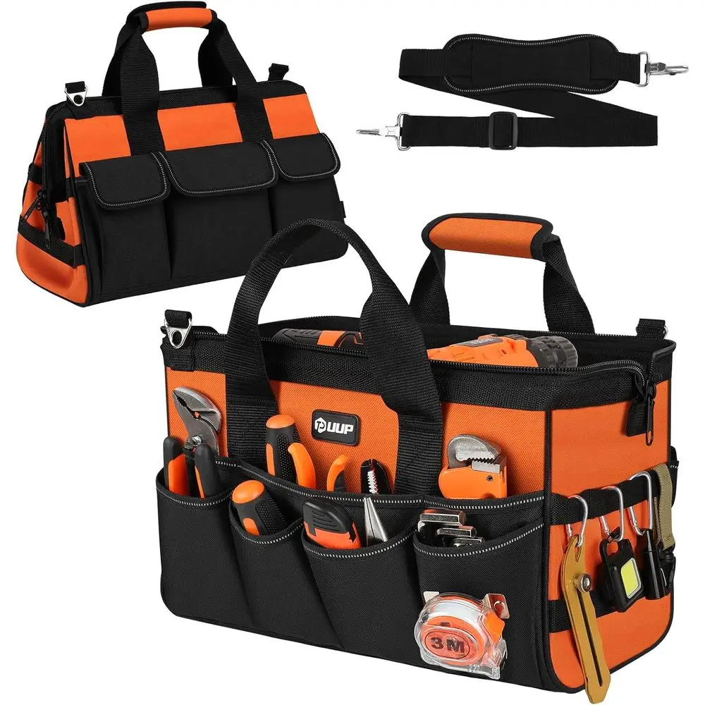 

Heavy Duty Tool Bag 15-Inch, 16-ket Portable Sot Tool Box Organizer Storage, Handle Tactical Carry Tote Empty Toolbox with Large