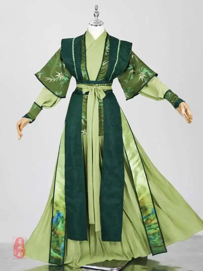 

Самоощающаяся система злодея на Хэллоуин Shen Qingqiu, темно-зеленый костюм для косплея, древние костюмы, наряд ханьфу