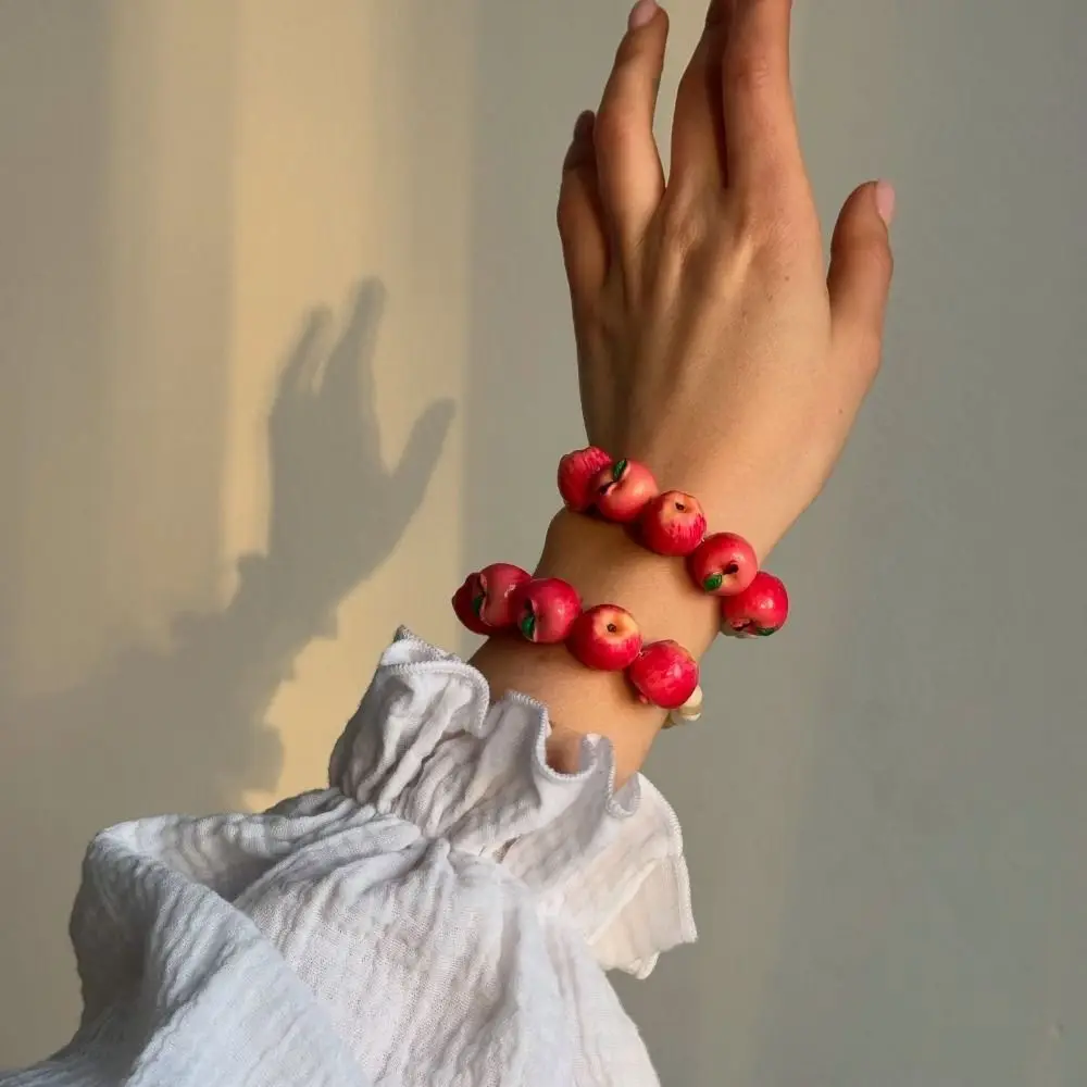 Fashion Layered Beads Fruit Necklace Colorful Beads Stackable Multi Layer Choker Lemons Tomato Beaded Clavicle Chain Girls