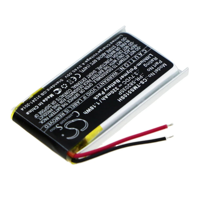 Cameron Sino 3.7V 320mAh CS-TMS510SH Smartwatch Battery PR-582035P for TomTom Spark 510  +TOOLS KIT