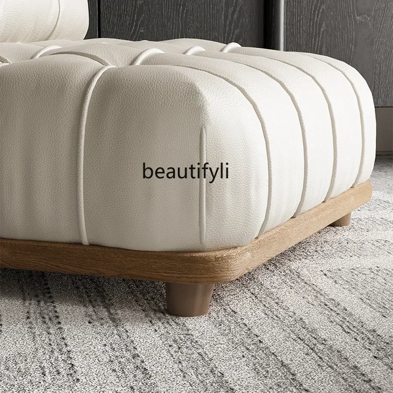 C456 Medieval sofa chair, living room lazy sofa can sit and sleep, solid wood cat scratching skin tofu block single sofa
