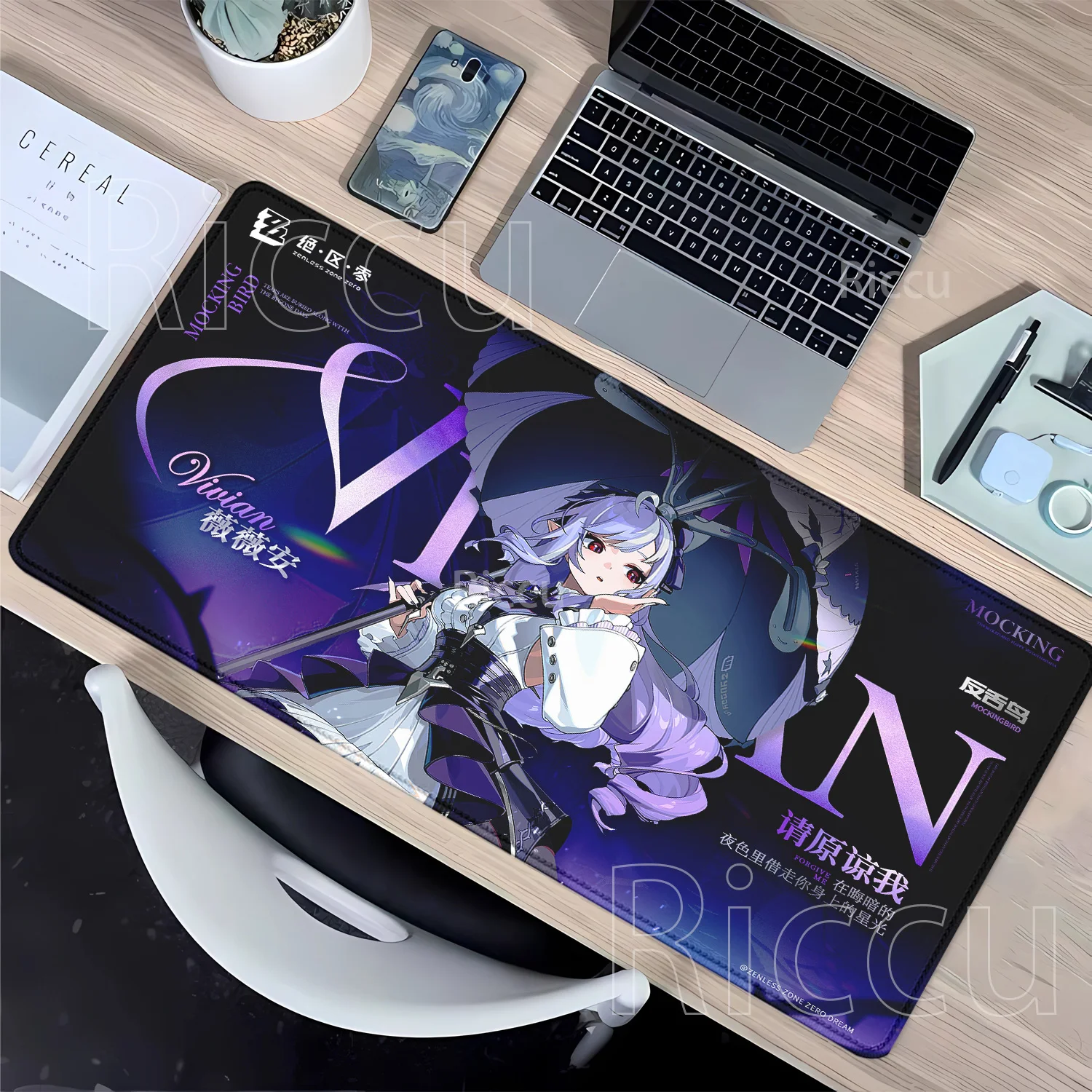 HD Printing ZZZ Hoshimi Miyabi‌ Vivian Ellen Joe Mouse Pad Anime Girl Zenless Zone Zero Gaming PC XXL Keyboard overlock Desk Mat