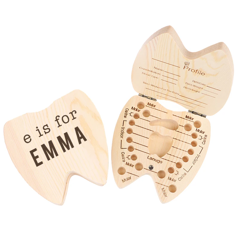 Preschool Name Tooth Box Birthday Gift for Kids Custom Name Tooth Box Engraved Wood Baby Keepsake Box Tooth Fairy Box