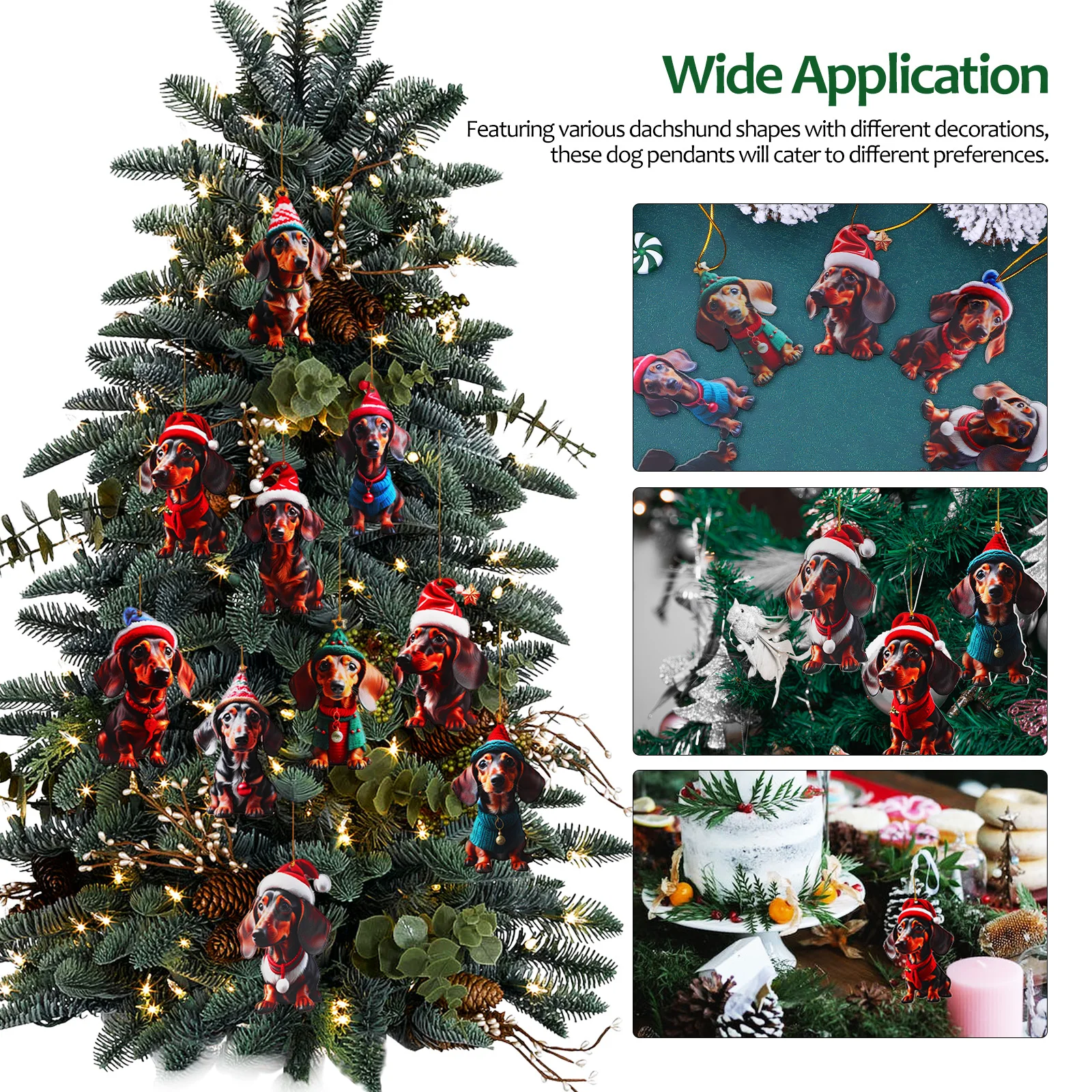 

10 Pcs Dachshund Pendant As Dog Hanging Ornaments Curtain Stuff Man Christmas Decor