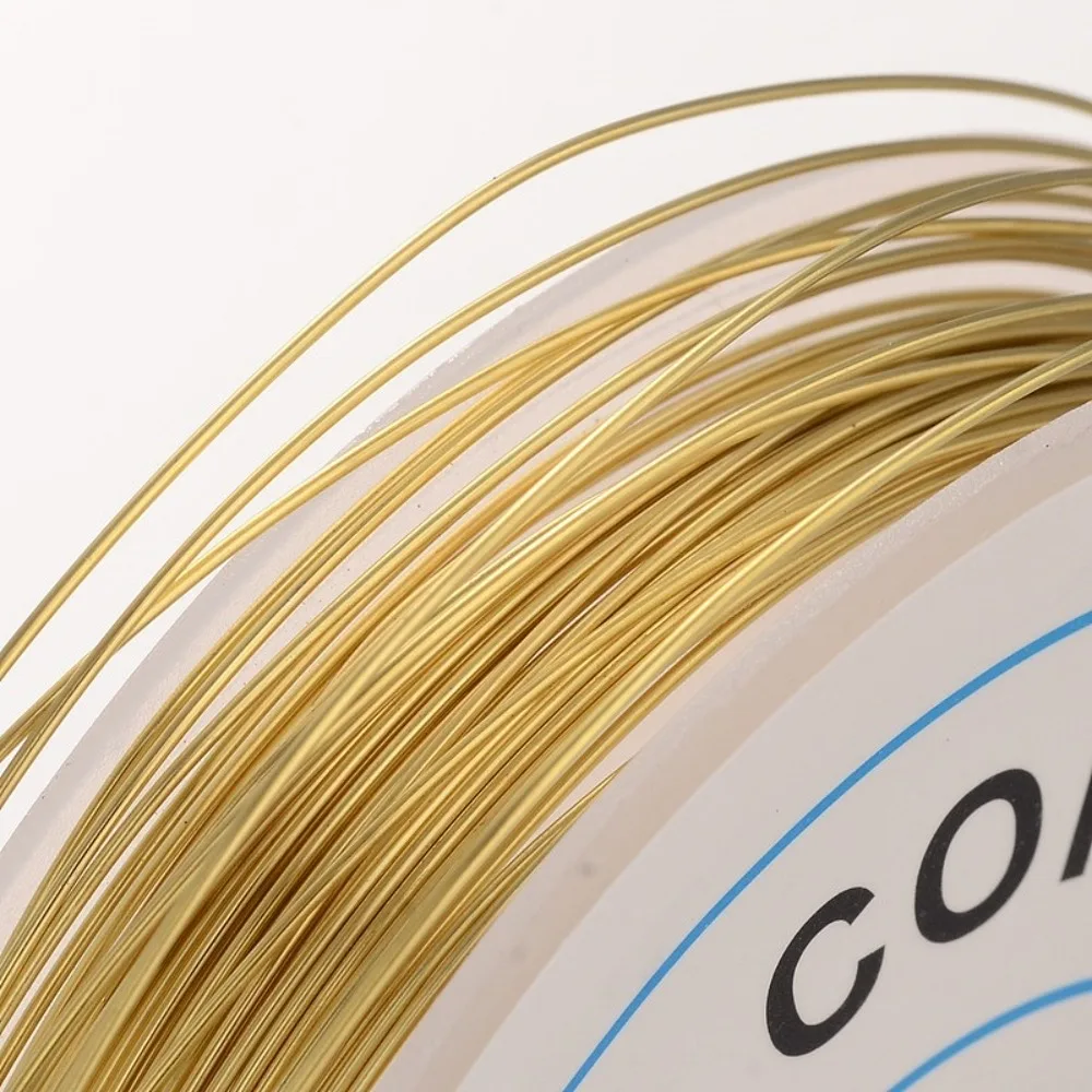 1roll Round Copper Jewelry Wire golden 24 Gauge 0.5mm about 26.24 Feet(8m)/roll