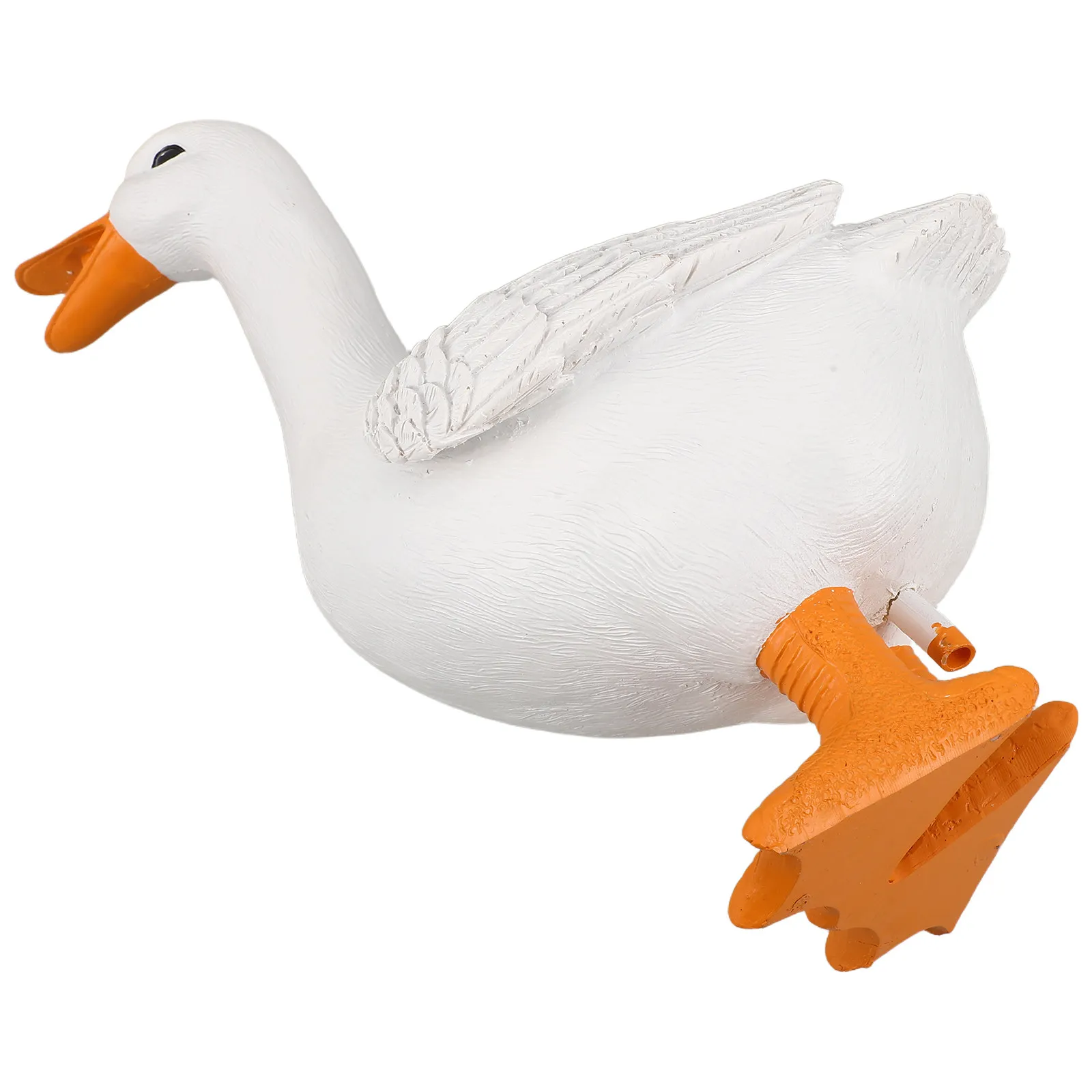 Garden Duck Statue Outdoor Pond Spitter Resin Animal Sculpture Yard Patio Backyard Lawn Water Fountain Pond Ornament