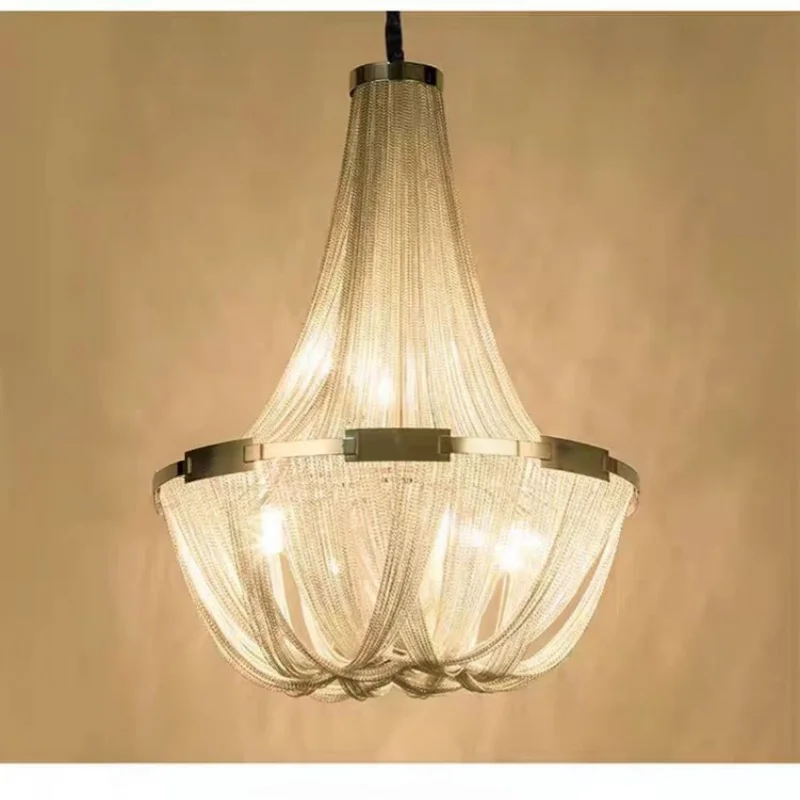 Italian Creative Tassel Art Ceiling Lamp Bedroom Living Room Restaurant Designer LED Chandelier Interior Decor Lighting Fixtures