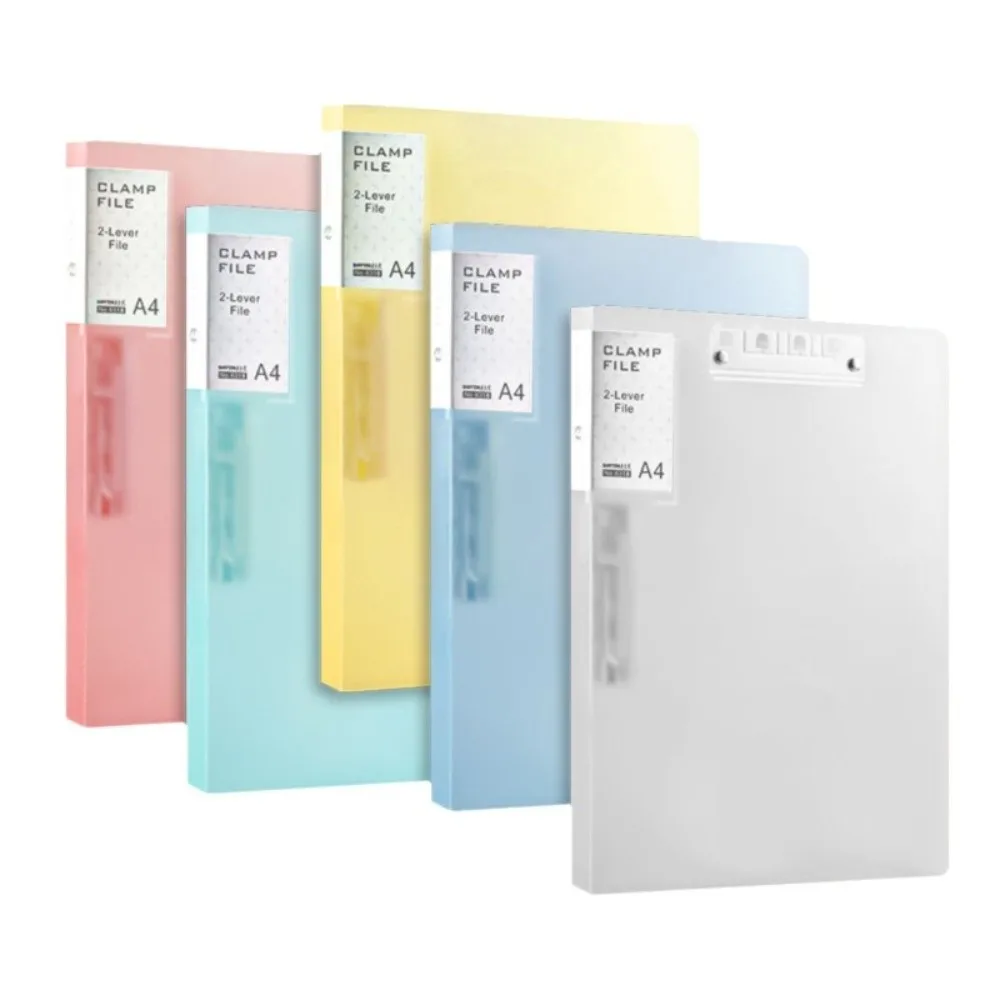 

Transparent A4 Folder Small Size Fashion Design Transparent Folder Fresh Style Double Clip Double Clip Folder