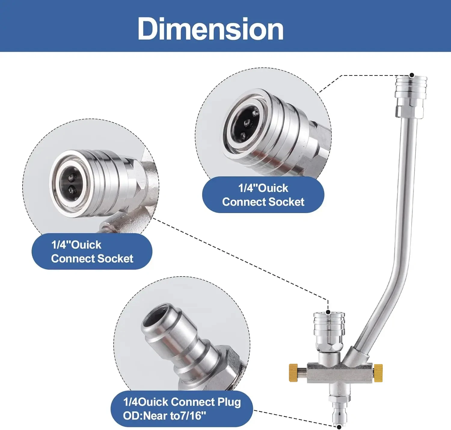 Dual Purpose Switch Snow Foam Dual Gun Pressure Washer 1/4 Inch Quick Connect and 5 Nozzles for Soap Cannon Pressure Washer