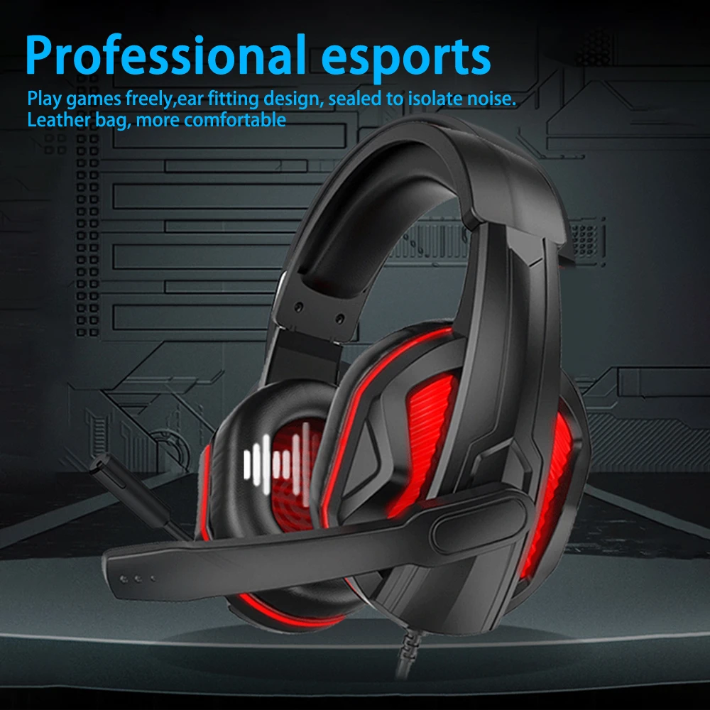 Universal Headphones 3.5mm Wired Gaming Headset With Noise Cancelling Microphone PC Computer Earphone Helmet For PS5 PS4 Laptop