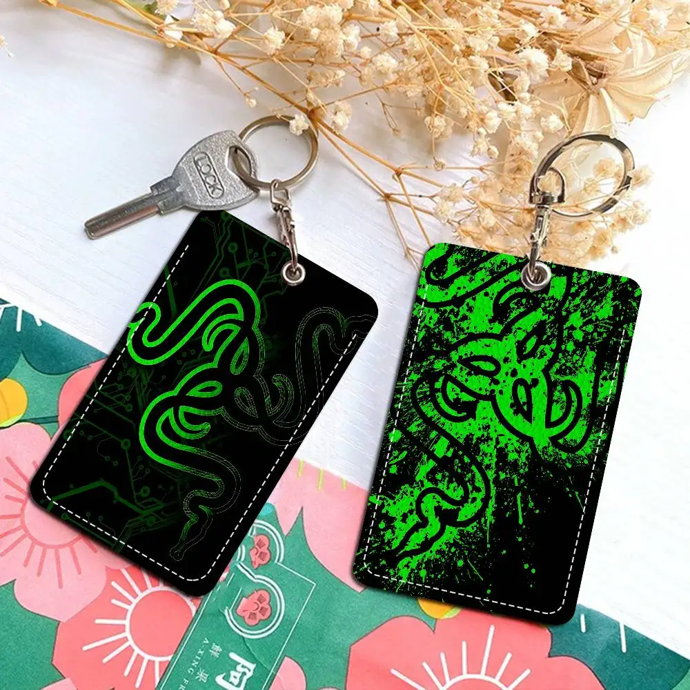 Gaming Peripherals Brand R-Razer Office Supply Men And Women Credit Card Keyrings Student Card ID Card Holder Credential Holder