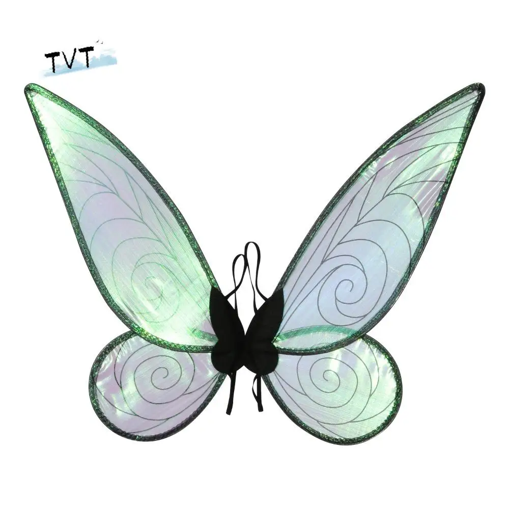 

Реквизит для косплея, крылья бабочки для девочек, разноцветные крылья феи из органзы, блестящие легкие крылья эльфа с крыльями ангела, аксессуары для вечеринок