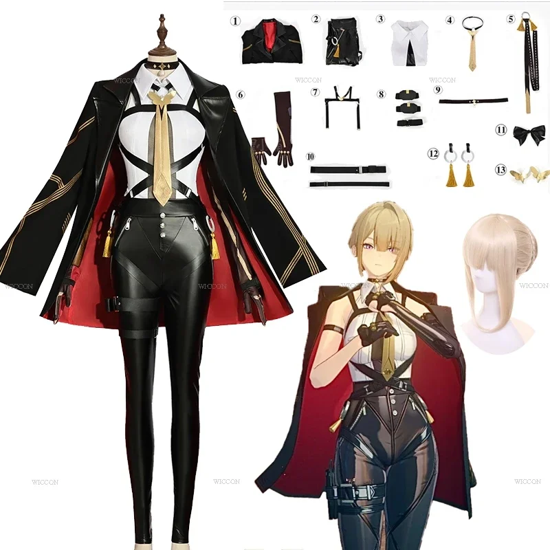 

CosplayEvelyn Chevalier Cosplay Costume Wig Game zzz Zenless Zone Zero Clothes Uniform Halloween Anime Cosplay Party Woman Suit