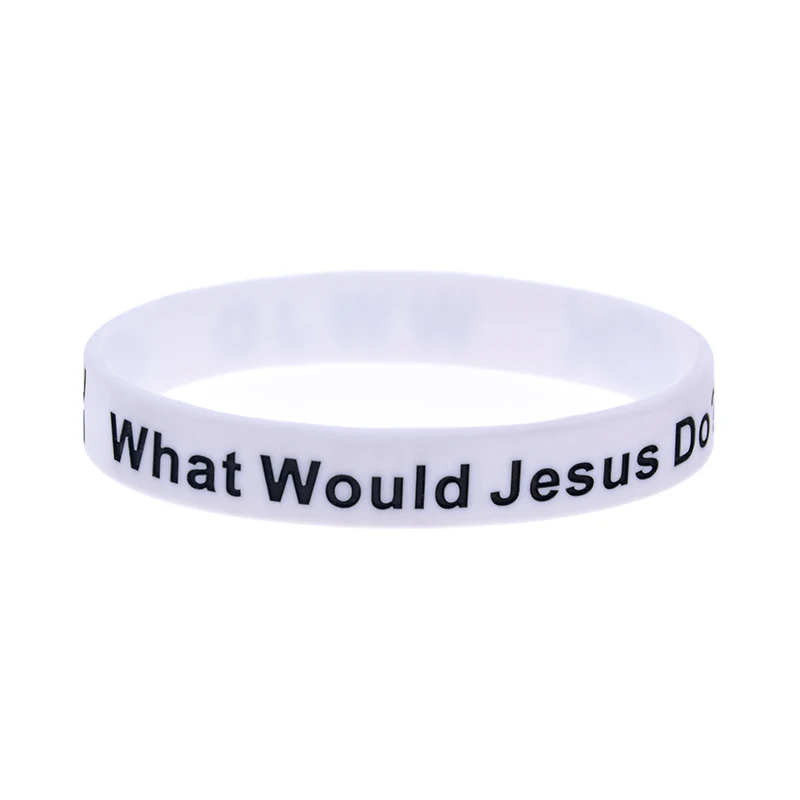 50 Pcs What Would Jesus Do Silicone Rubber Wristband Christian Bracelet Adult Size 4 Colors
