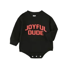 Cathery Autumn Infant Baby Boy Sweatshirt Bodysuit Casual Letter Print Long Sleeve Jumpsuit Fall Outfit Clothes baby clothes boy