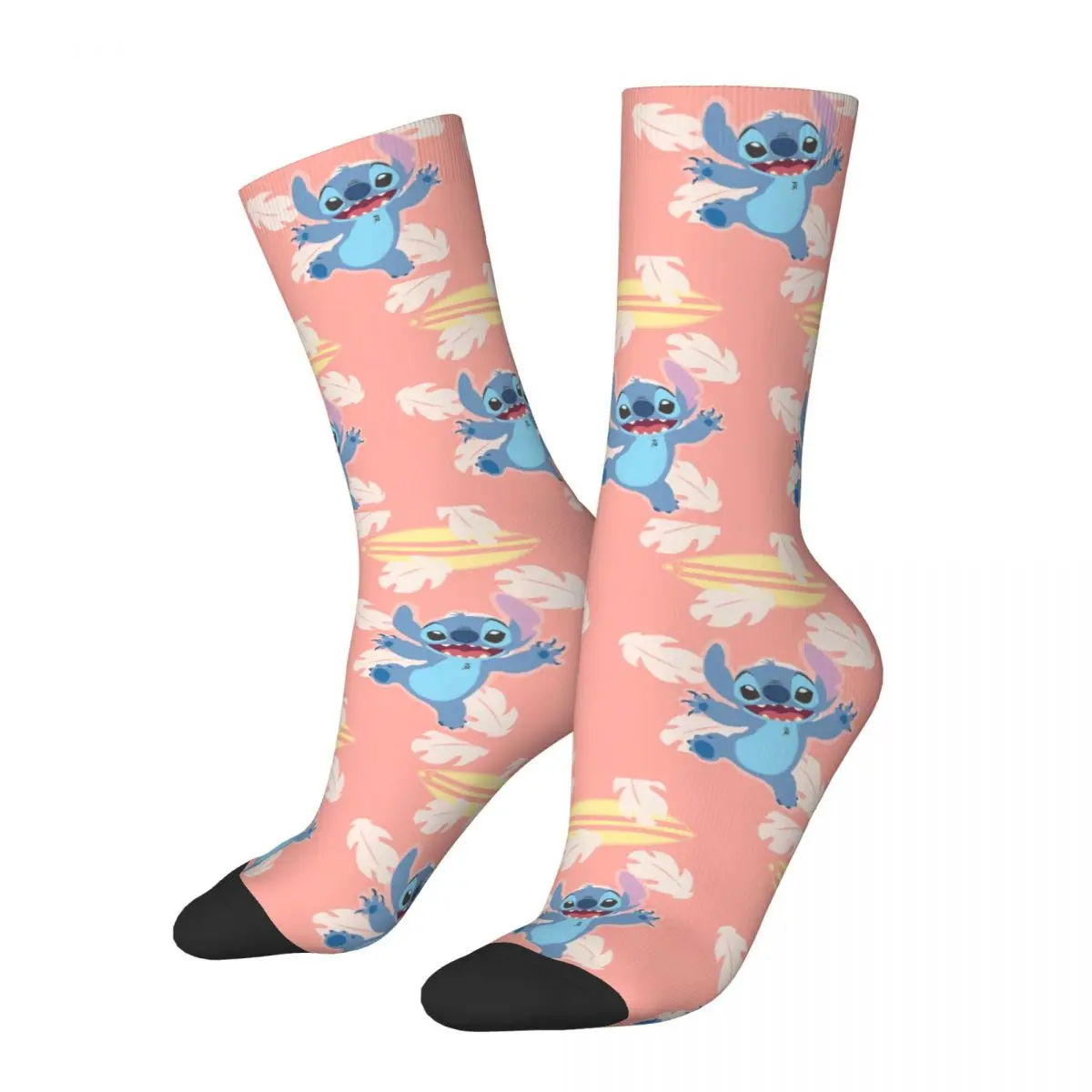 Happy Funny Men's Socks Harajuku Cute Lilo And Stitch Sock Skateboard Women's Socks Spring Summer Autumn Winter