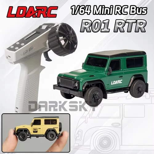 LDARC R01 미니 RC 크롤러 1/64 시뮬레이션 전기 원격 제어 모델 자동차 탁상용 RTR 2.4GHz 성인 어린이 장난감