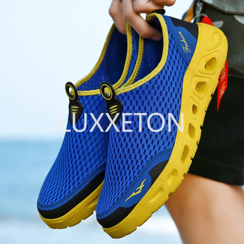 Men Breathable Sulfide Shoes 2024 Summer Men Beach Mesh Quick Drying Breathable Swimming Anti slip Sports Shoes 35-48 ﻿