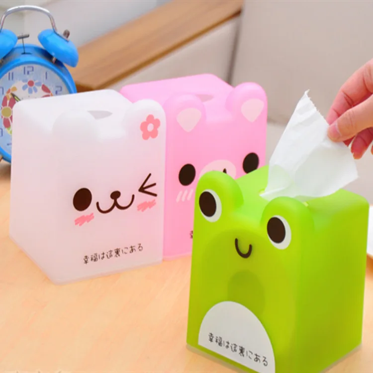 2pcs Paper Towel Box Cat Modeling Multifunctional Storage Carton Household Cartoon Tissue Box Hidden Toothpick Storage