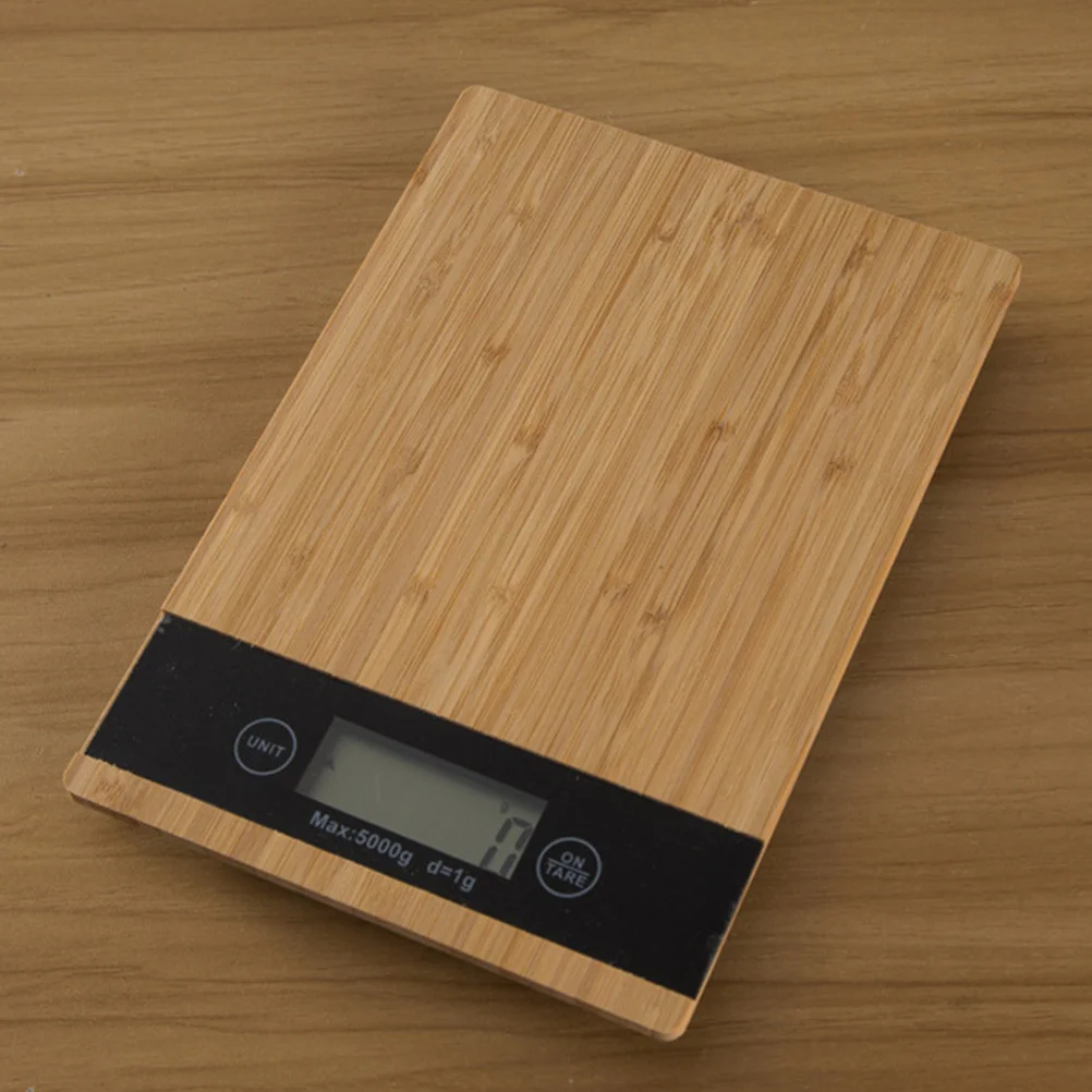 

Kitchen Electronic Bamboo Surface Weighing Machine Lcd Display G Lb Oz Kg Lightweight Eco-Friendly Digital