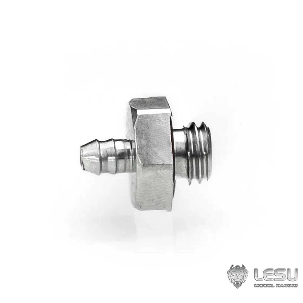 RC 1/14 3 Stück Metall Edelstahl Präzisions-Durchgangsdüse für Nylon 2*1mm Hydraulikölrohr für Tamiya LKW-Teile – Detail 10
