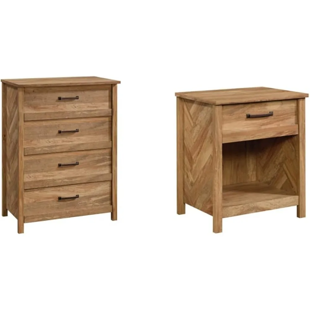 4-Drawer Chest and Nightstand, Sindoori Mango Finish