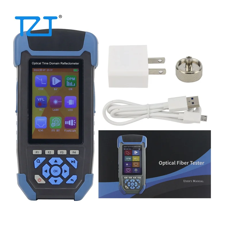 TZT JW3302S 7-In-1 OTDR Optical Time Domain Reflectometer OPM VFL Laser Source RJ45 Line Tracker Single Wavelength