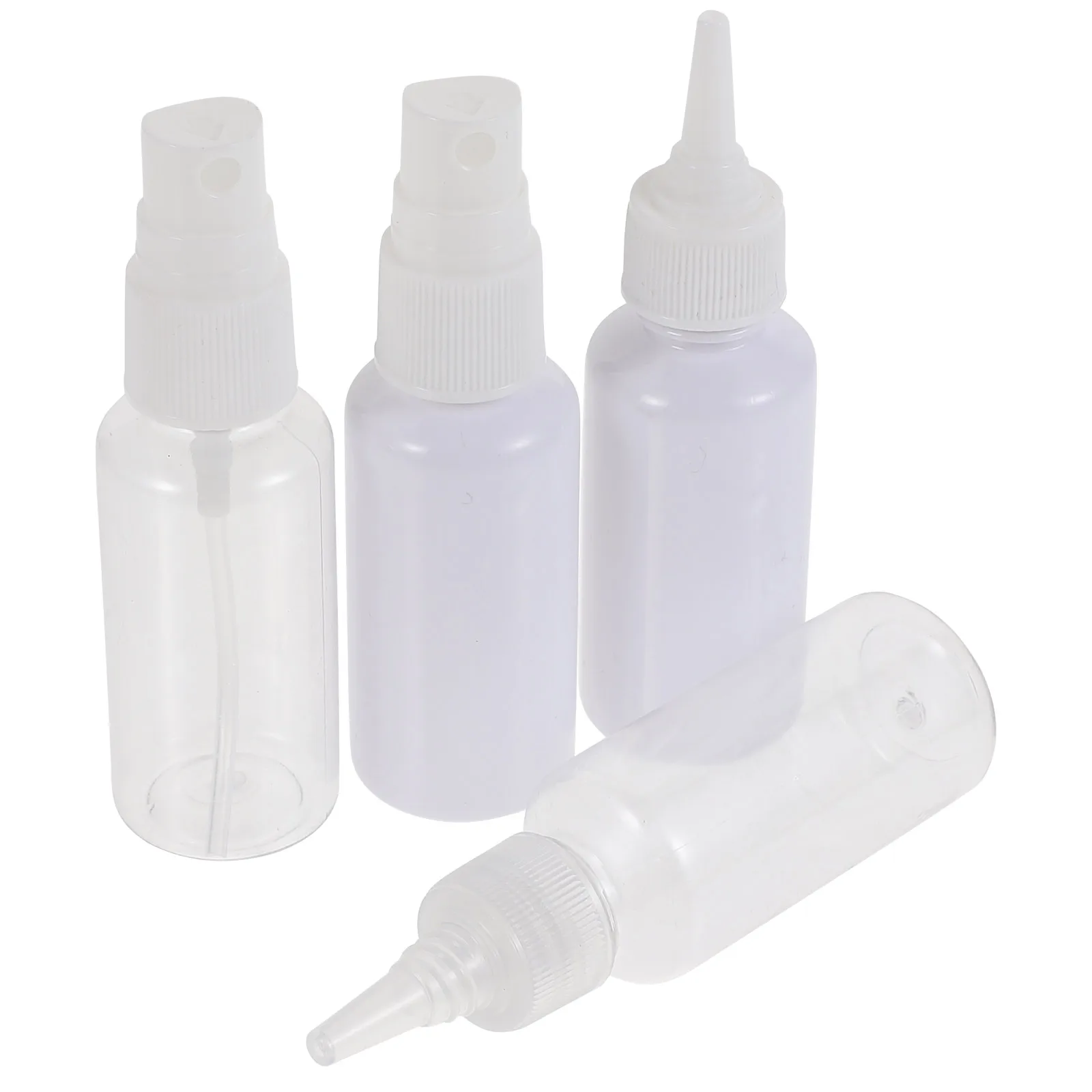 

4pcs Picking Tool Spray Bottle Transparent Wax White Dispensing Bottles For Water Cosmetics Travel Refillable