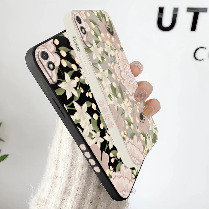 Redmi 15 زهرة جراب هاتف ل Xiaomi Redmi 13 12 12C 10 10C 15C 14C 13C 9C 9A 9 A5 4G لينة سيليكون ماتي غطاء مقاوم للصدمات