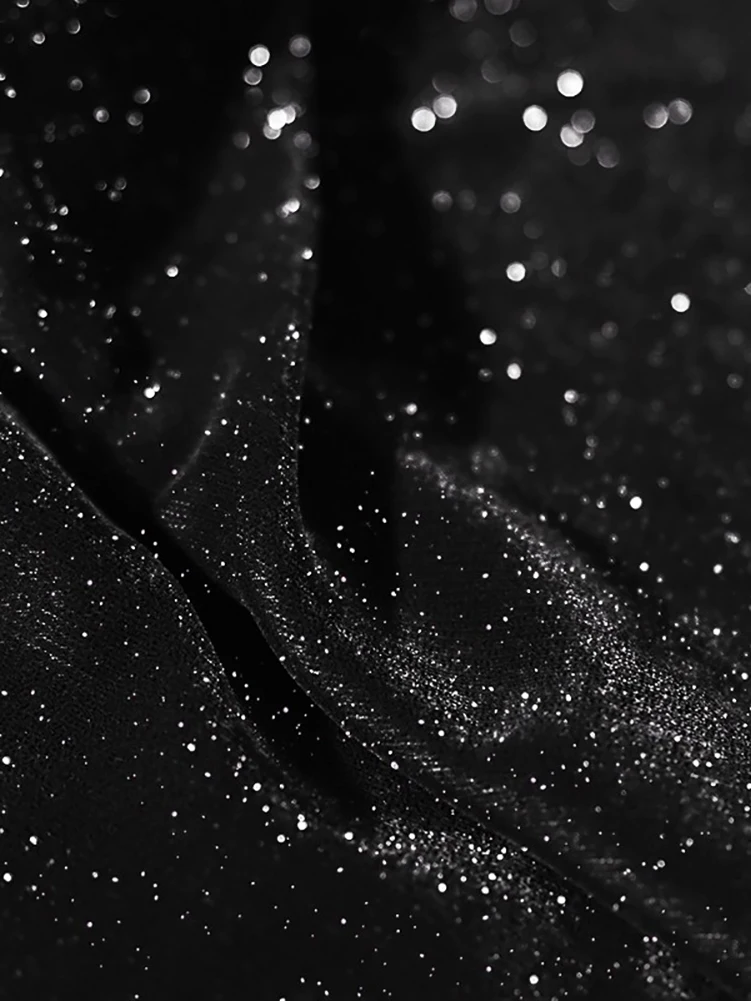 Glitter Velvet Starry Fabric Soft Smooth Woven Non-stretchy for Sewing Dresses by Half Meter