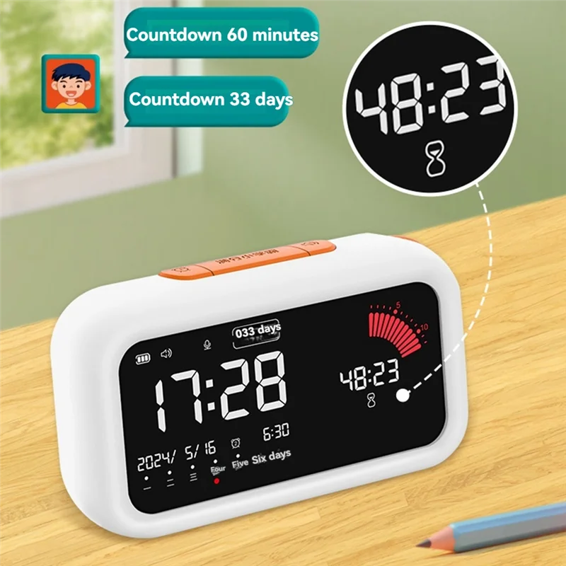 Neu!Smart Voice Time Manager Ausgezeichneter intelligenter Zeitmanager für Schüler, Selbstregulierung, Lernwecker, Zeitmanager