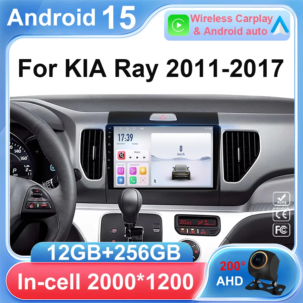 

Android 15 Carplay autoradio For KIA Ray 2011 - 2017 lettore multimediale autoradio navigazione GPS unità principale TV No 2Din
