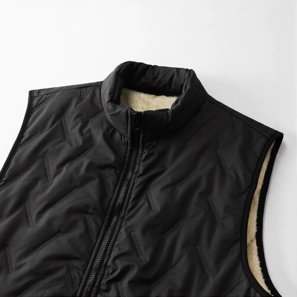 Men's Fleece Vest Jacket Sleeveless Windproof Design with Stand Collar Suitable for Casual Use During Autumn Winter Seasons