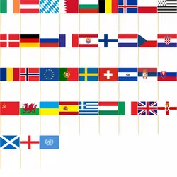 Europe 100pcs Disposable Multi National Toothpick flag Brittany France Polynesia Sweden Switzerland Soviet Union Wells UK flags