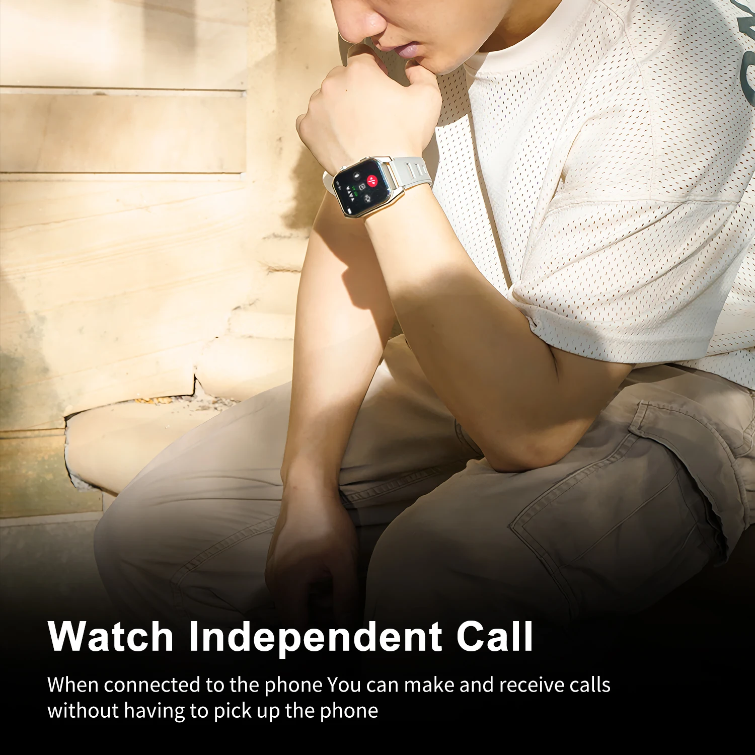 Uhoofit ساعة ذكية 1.96 بوصة تعمل باللمس جعل/استقبال مكالمة هاتفية الصحة معدل ضربات القلب مراقبة النوم Mullti Sport Mode Smartwatch