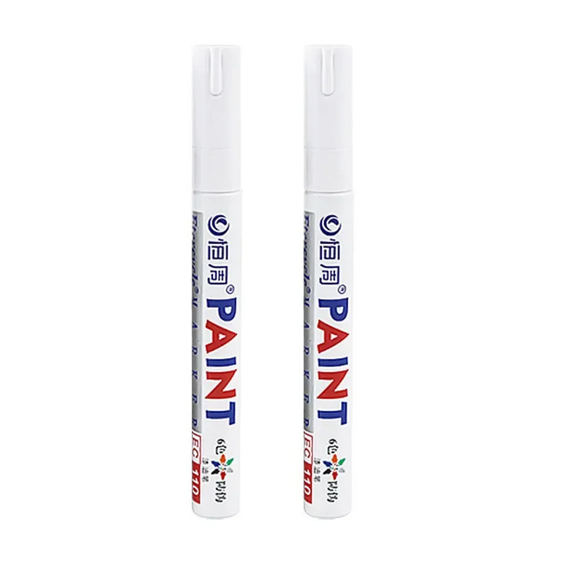 2 Stuks gekleurde Permanente Verf Pen Kleurrijke Band Markers Rubber Autoband Loopvlak Markers Pennen Sneldrogend Waterdicht voor Metalen Rotsen