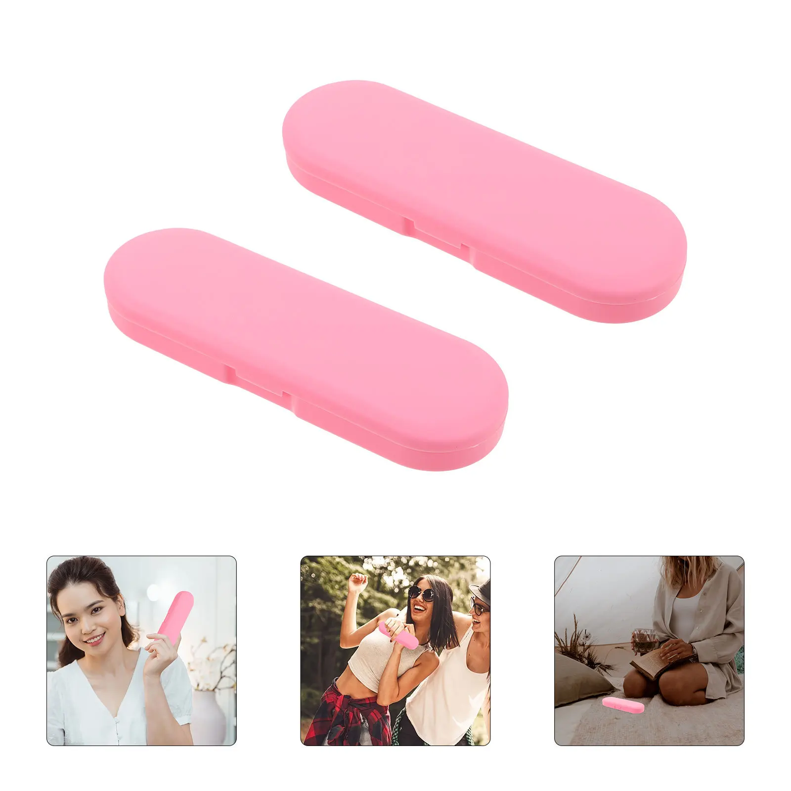 

6pcs Portable Storage Box Plastic Storage Boxes With Lids For Tongue Scraper Blackhead Tools Travel Case Small Organizer