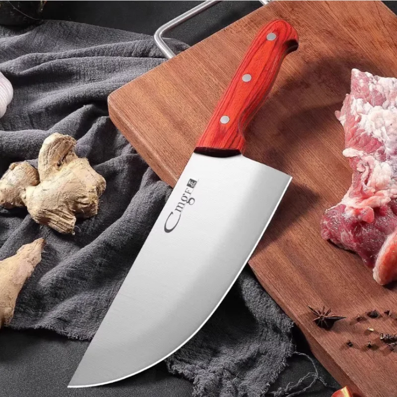 PTIEB 1 set, wooden handle pork knife, commercial pork cutting knife, special knife for killing pigs, meat cutting knife