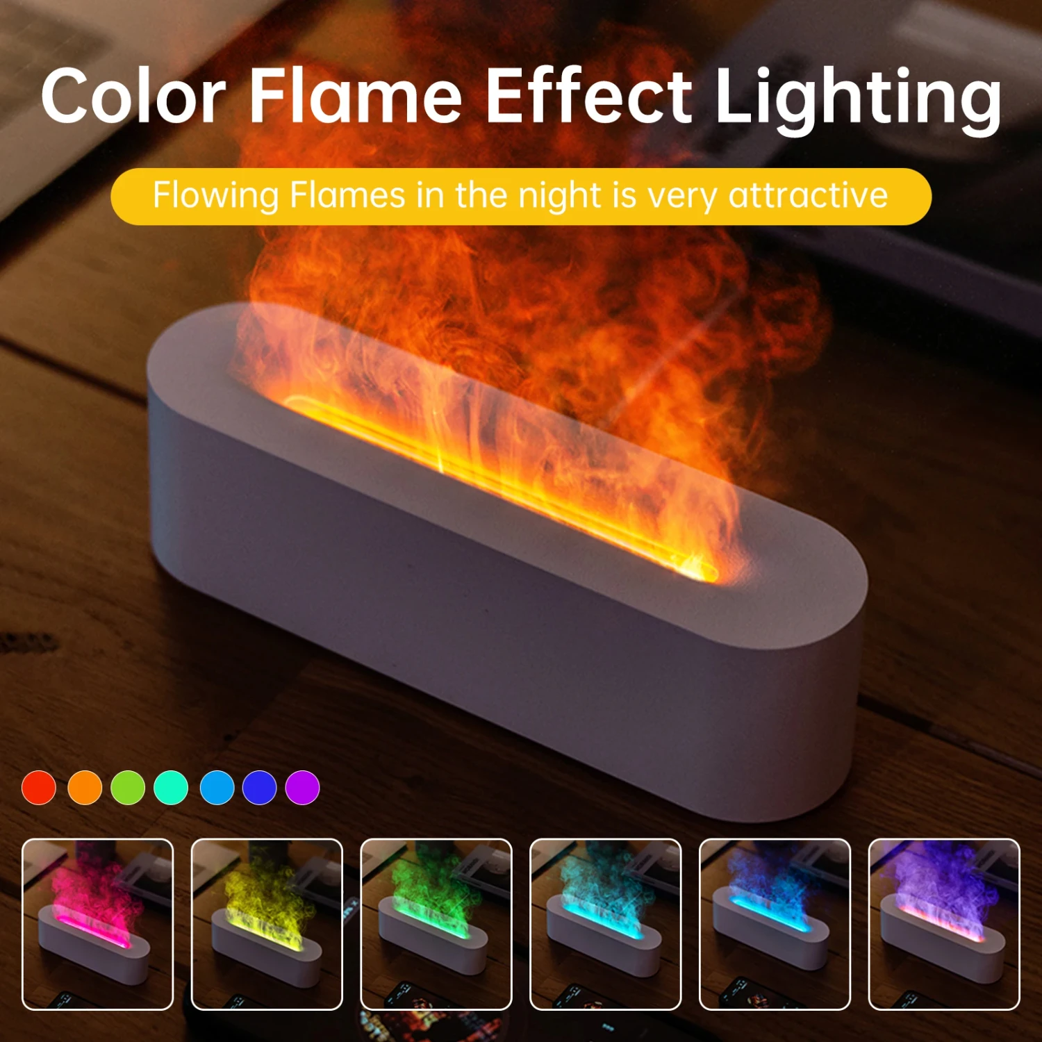 Enhance Your Home with a Cool Ultrasonic Flame Diffuser LED Essential Oil Aromatherapy Humidifier - Soothing Mist Maker for a Re