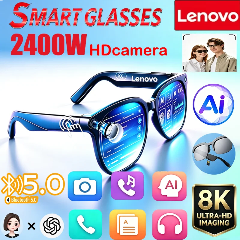 Smart Glasses Lens - Lenovo Sport Smart Zonnebril 8K AI