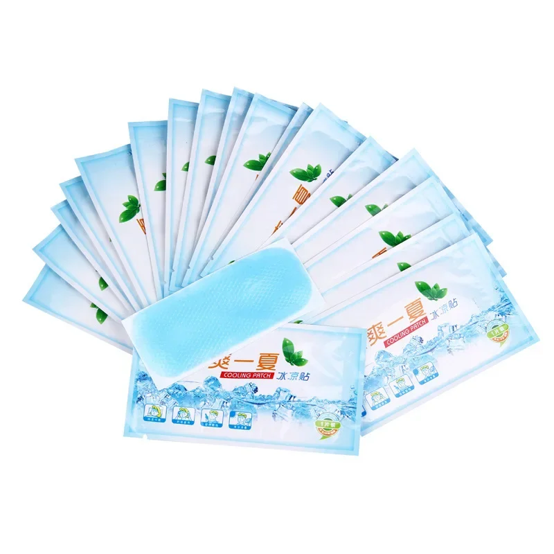 Fever Cooling Patch Low Temperature Ice Gel Pad Antipyretic Sticker Relieve Summer Heatstroke Toothache Medical Pads 10pcs