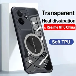 HD Clear Capa for Realme GT 6 China Version Case Transparent Heat Dissipation Protective Phone Cover for Realme GT6 5G Funda