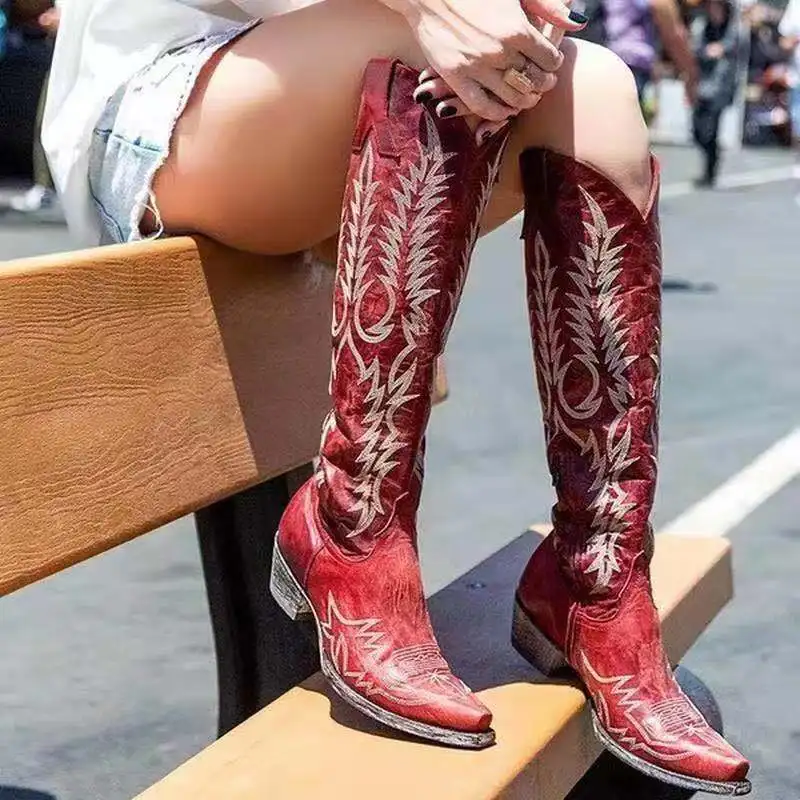 2019Chunky Heel Long Boots Women's Boots plus Size40-43plus Size Women's Shoes