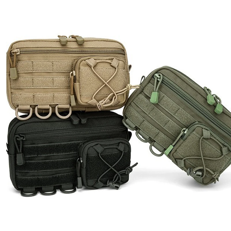 MOLLE Horizontal Tactical Admin Pouch Front Drawstring Pocket EMT Utility EDC Organizer Bag Outdoor Waist Carry Pouch
