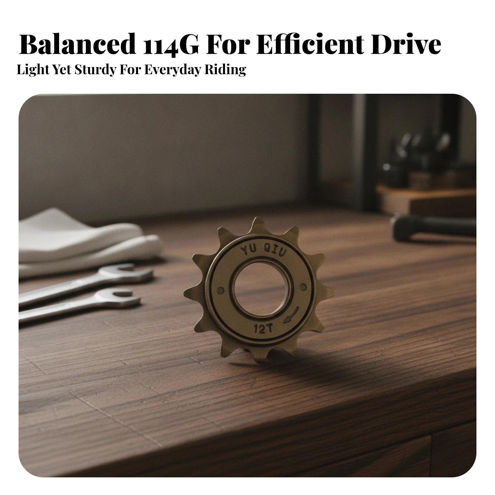 12T Freewheel Long-Lasting Threaded Freewheel Single Speed Sprocket Easy to Install Bike Gear High Precision for Cyclists